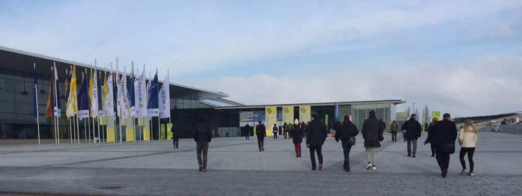 Eingang der Messe Stuttgart, wo die Intergastra 2018 stattfand.