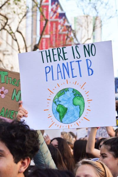 Plakat, das zeigt „There is no planet B