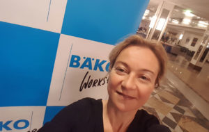 Sandra Ganzenmüller von kommunikation.pur vor Ort auf dem BÄKO-Workshop 2018.