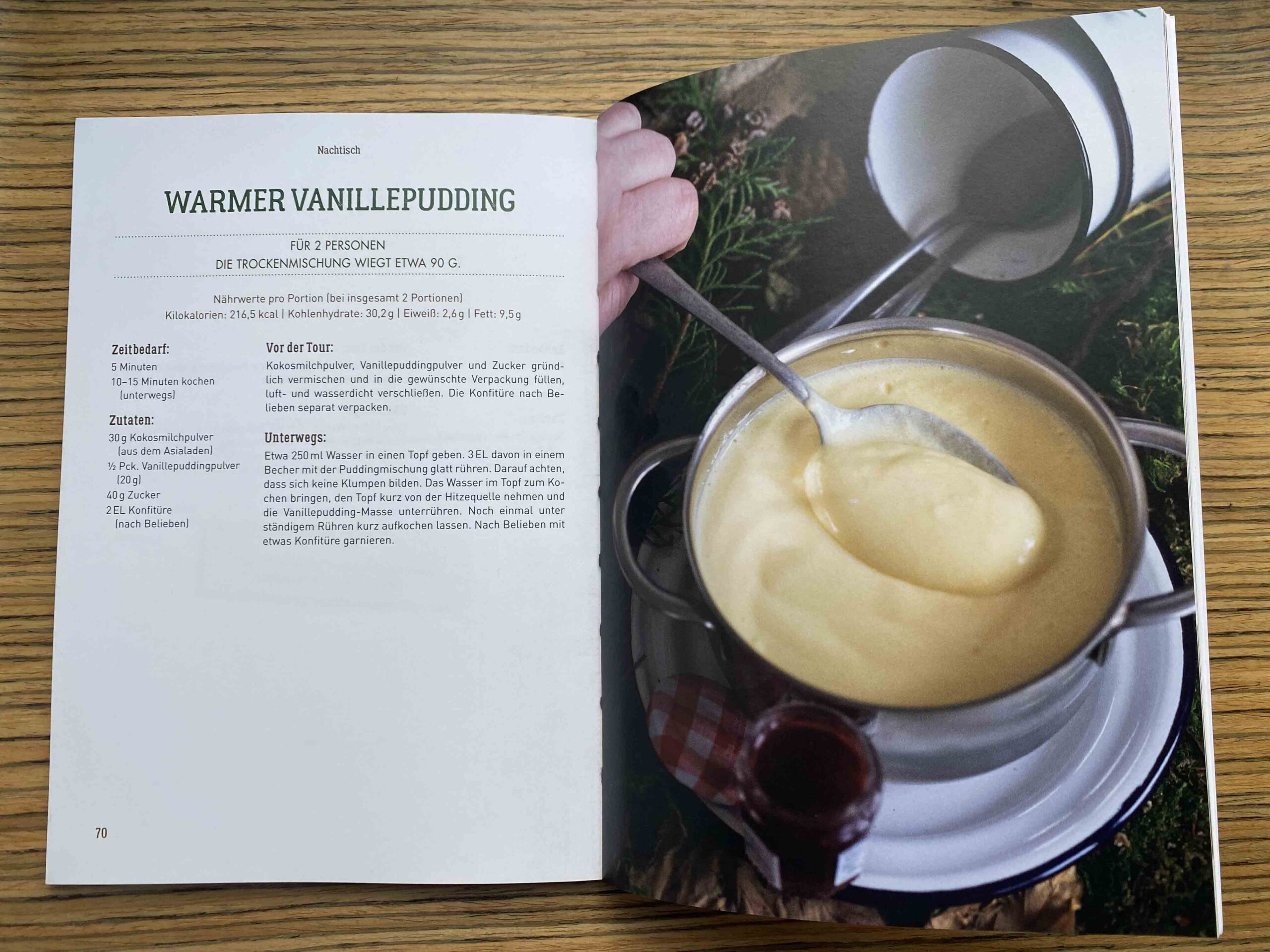 Ein Einblick in das Touren-Kochbuch.