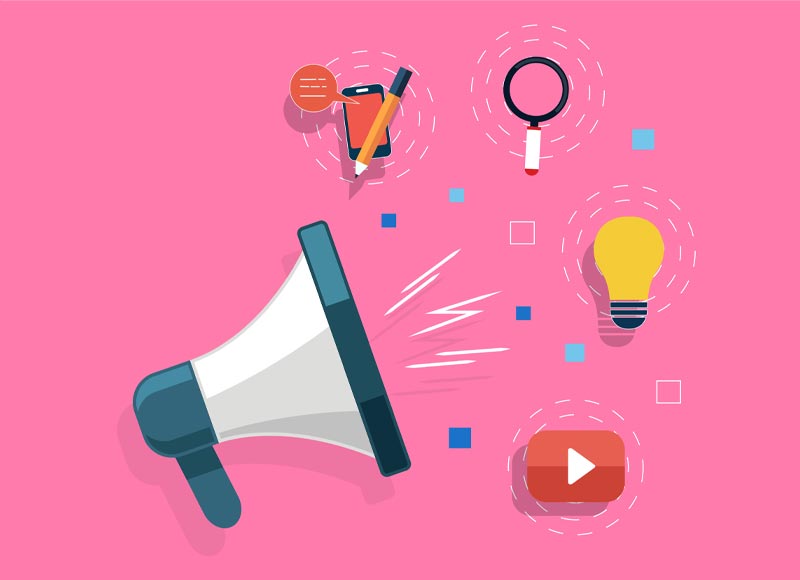 Megafon symbolisiert Social Media Dialog